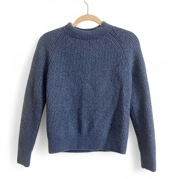 Banana Republic Sweaters - Banana Republic Aire Waffle Knit Sweater Pullover Wool Blend Blue Size Small